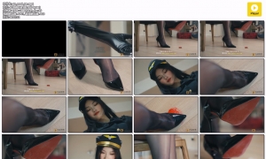 Tinyman Giantess Kiki uses high heels to crush Tinyman into mincemeat